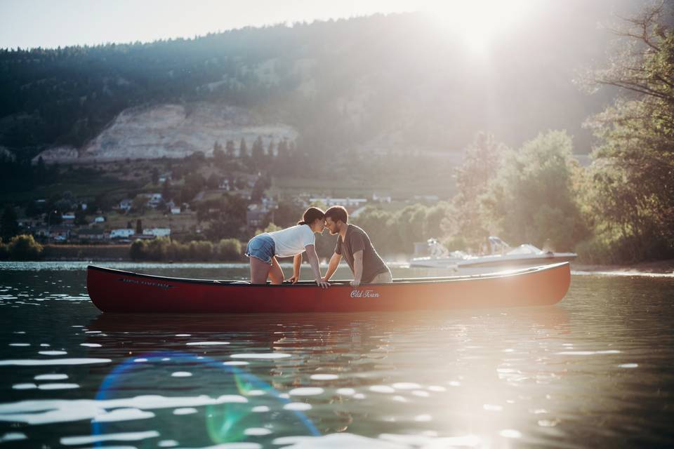 Canoe Sunset Engagement