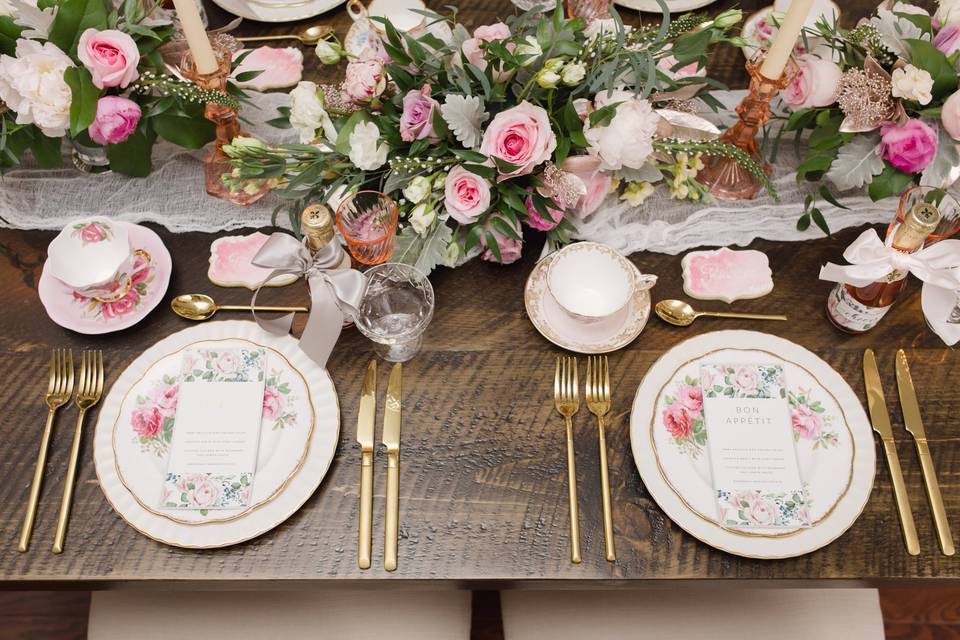 Blush floral menu