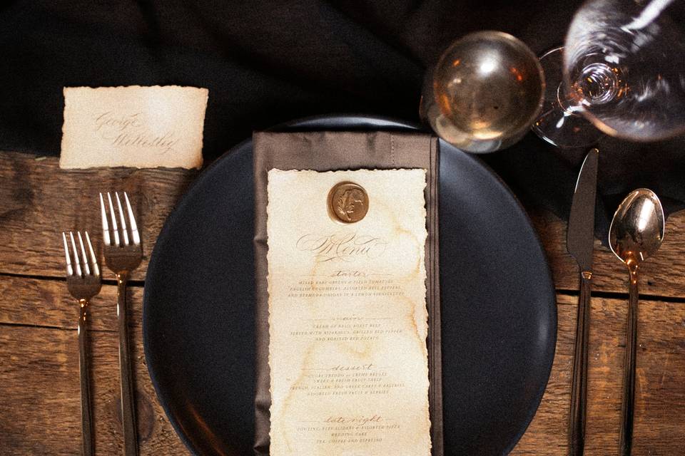 Rustic Menu