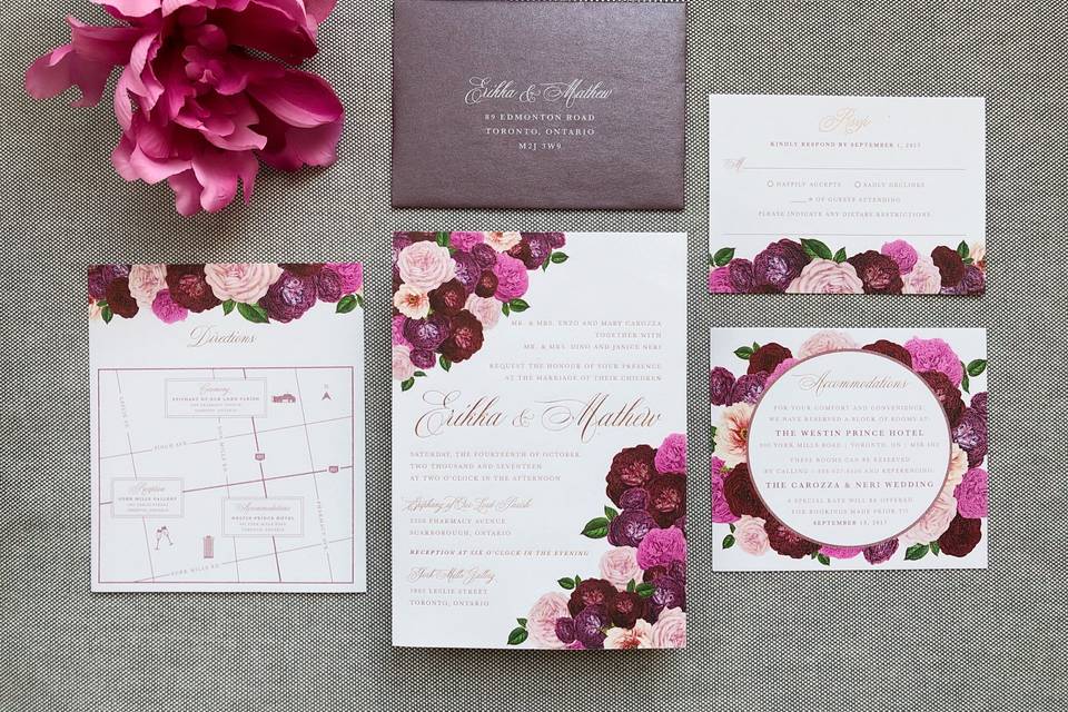 Rose Gold Foil Invitation