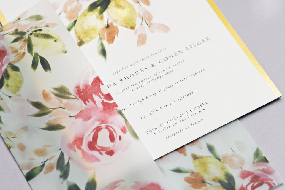 Lemon Watercolour Invitation