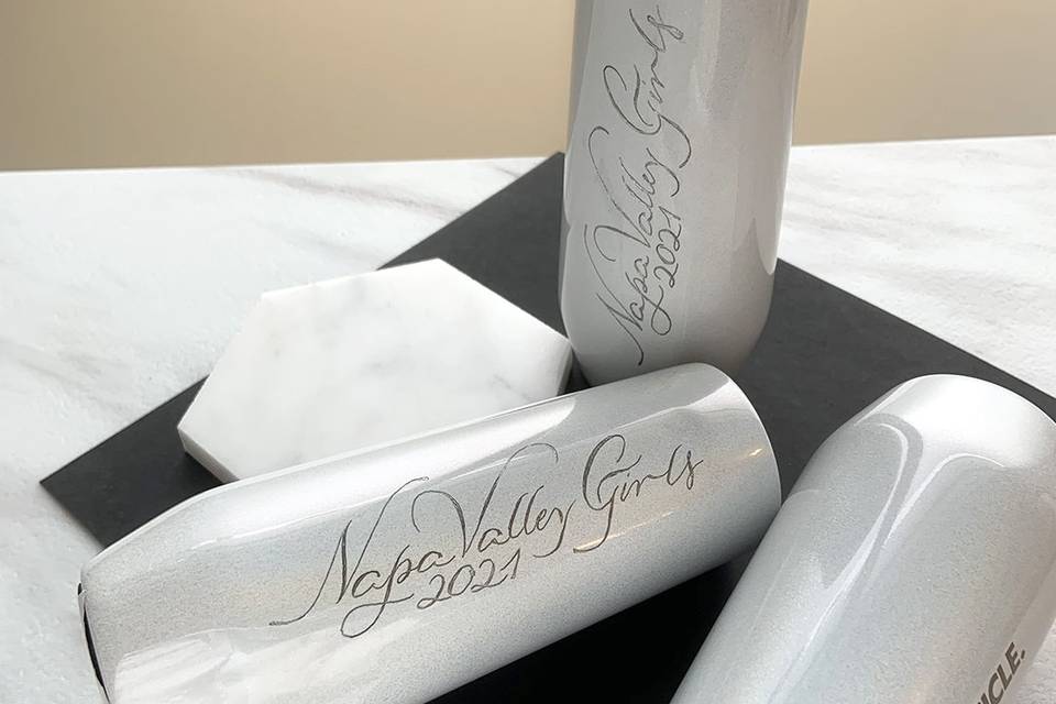 Engraved champagne flutes