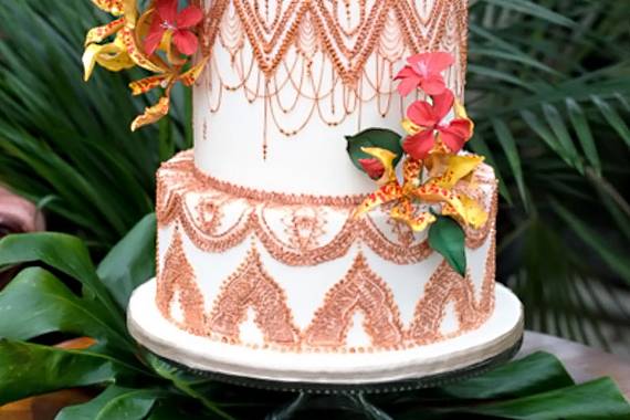 Tropical Henna Wedding Cake