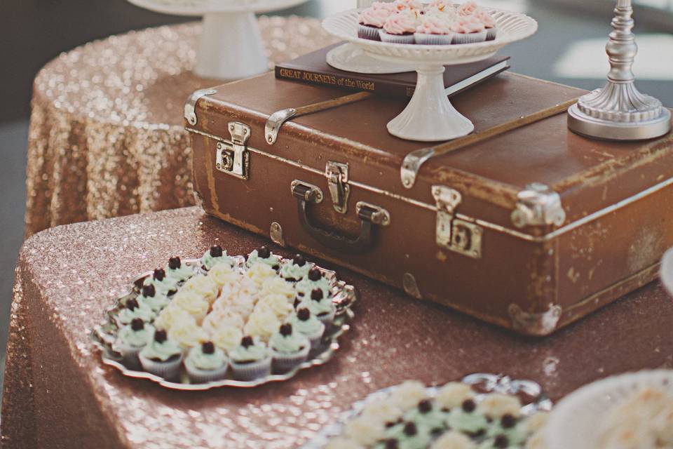 Travel themed dessert table