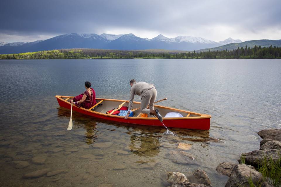 Canoe Wedding Exit