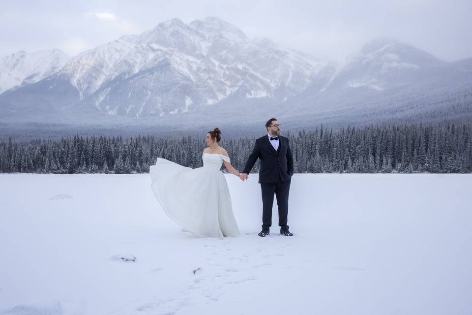 Pyramid Lake Winter Elopement