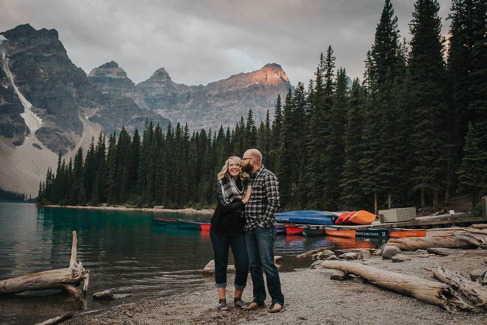 Mountain lake engagement