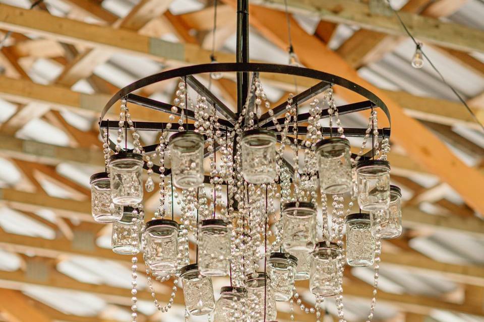 Chandelier in the barn