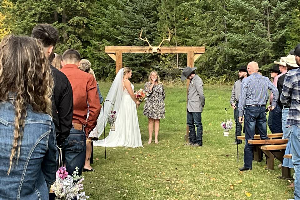 Antlers on the timber arch