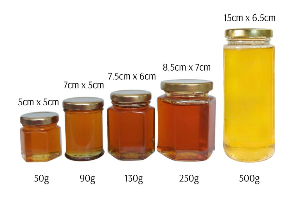 Honey Favour Sizes