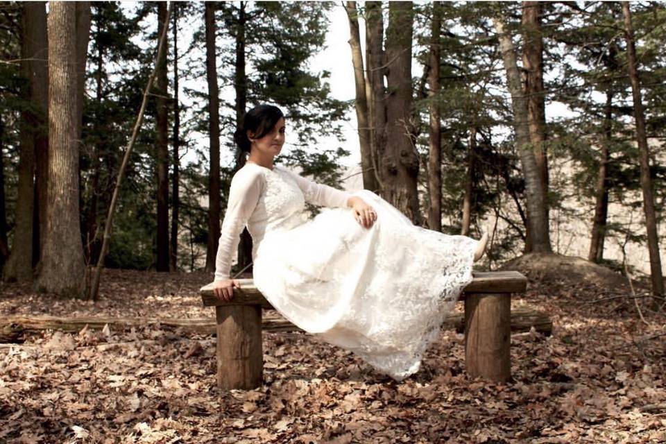 Bride in white