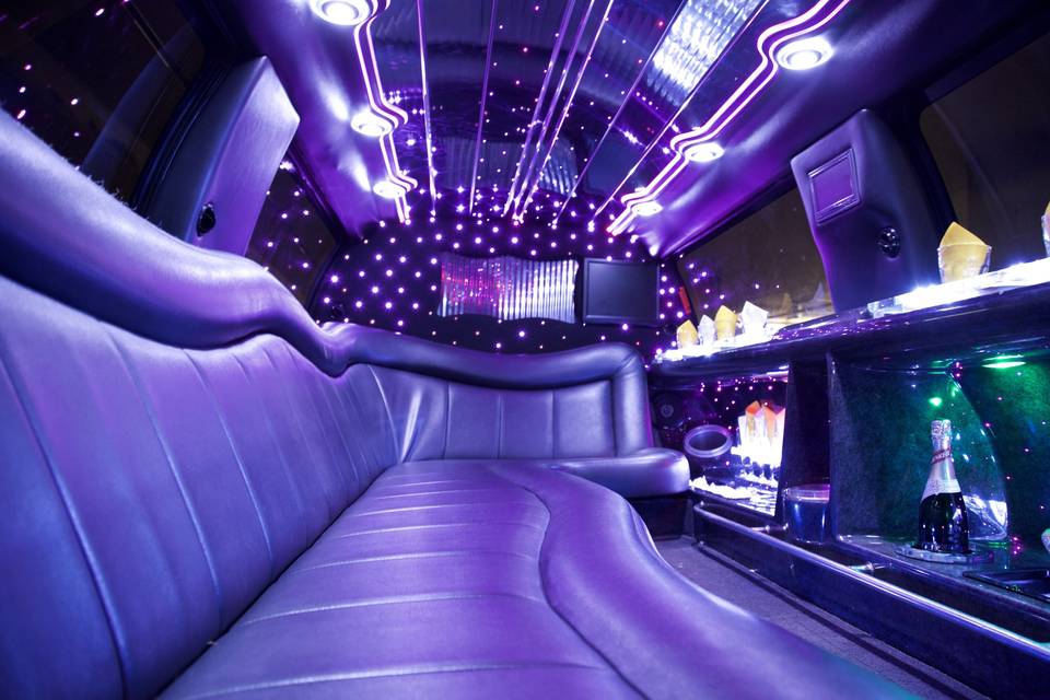 Interior of limo