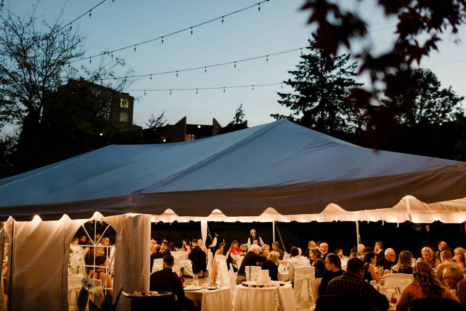 Nighttime Wedding Tent