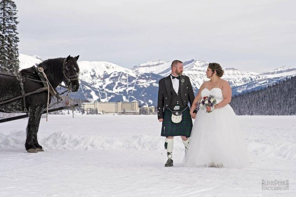 Sleigh ride wedding