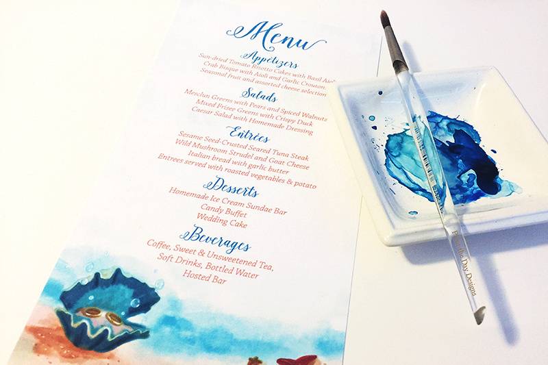 Clam  Shell Treasures Menu