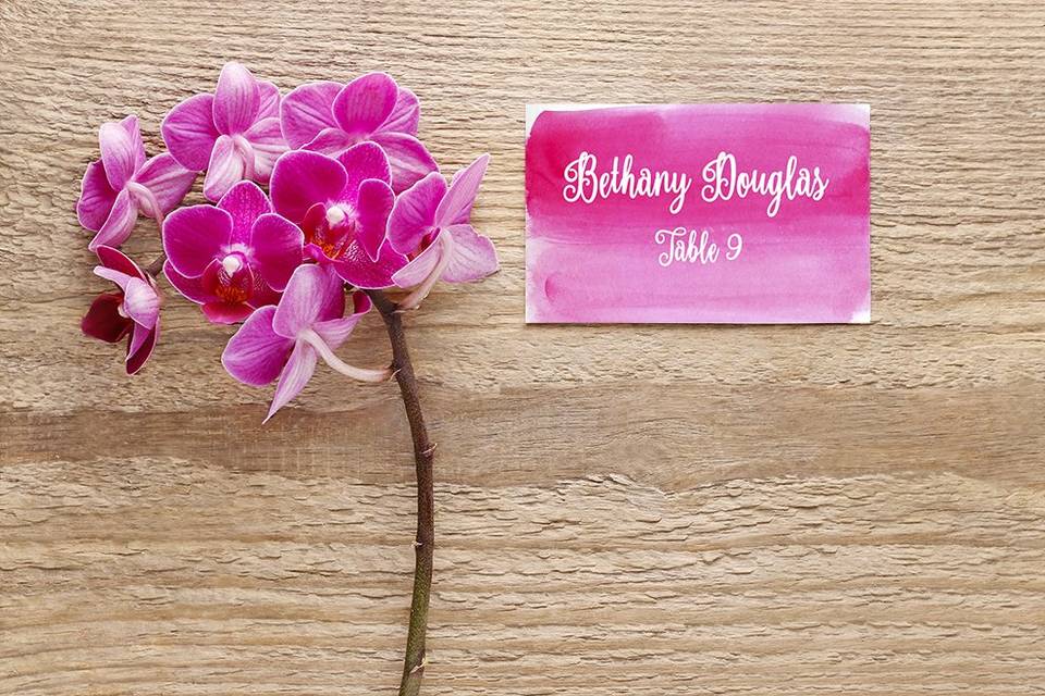 Watercolor Place Card