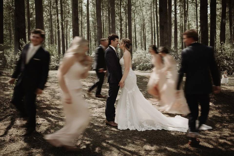 Motion blur wedding photos