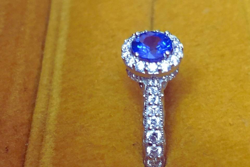 Custom Vintage style sapphire