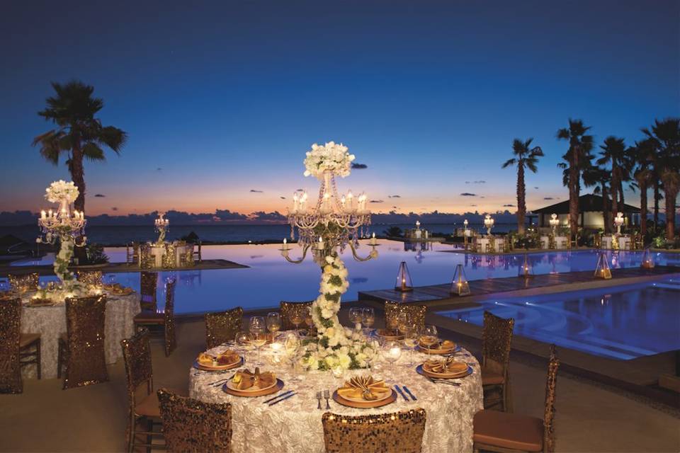 Honeymoon dinner on the beach