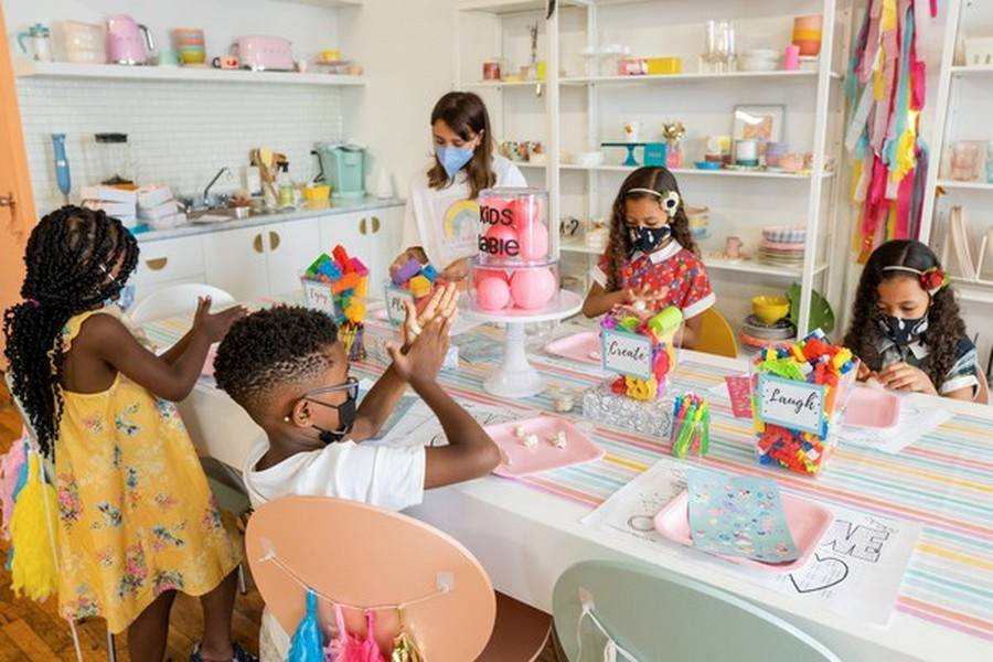 Kids playing at Kids Table