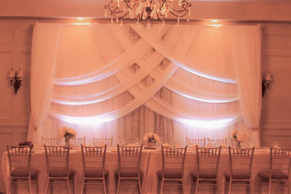 Elegant white draping