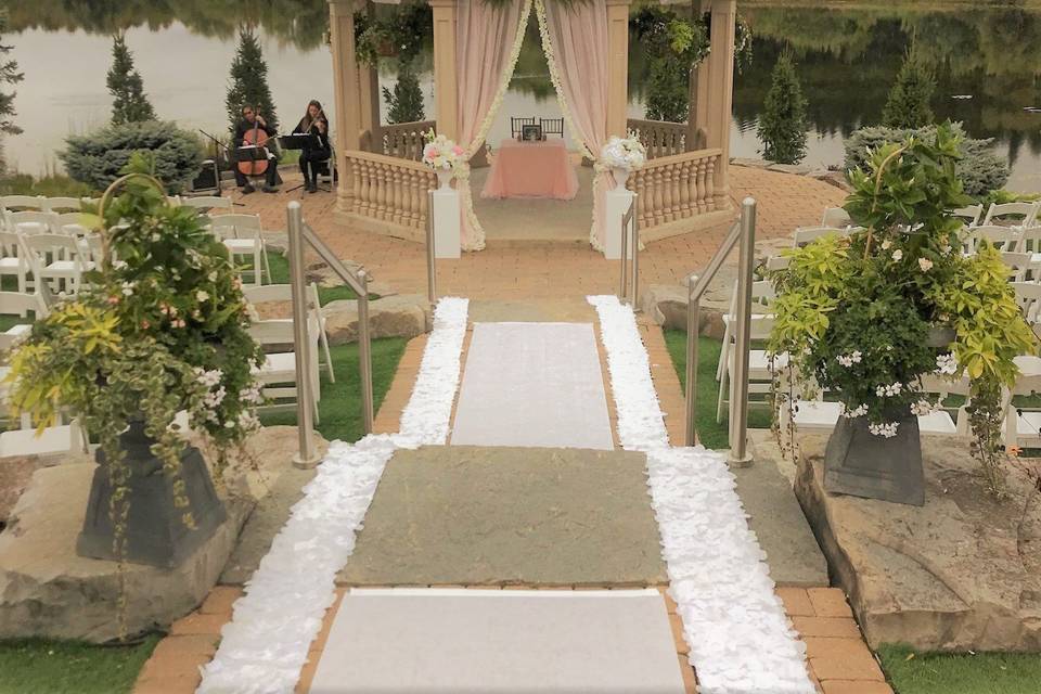 Outdoor wedding set up