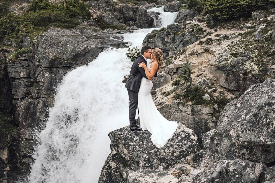 Waterfall elopement