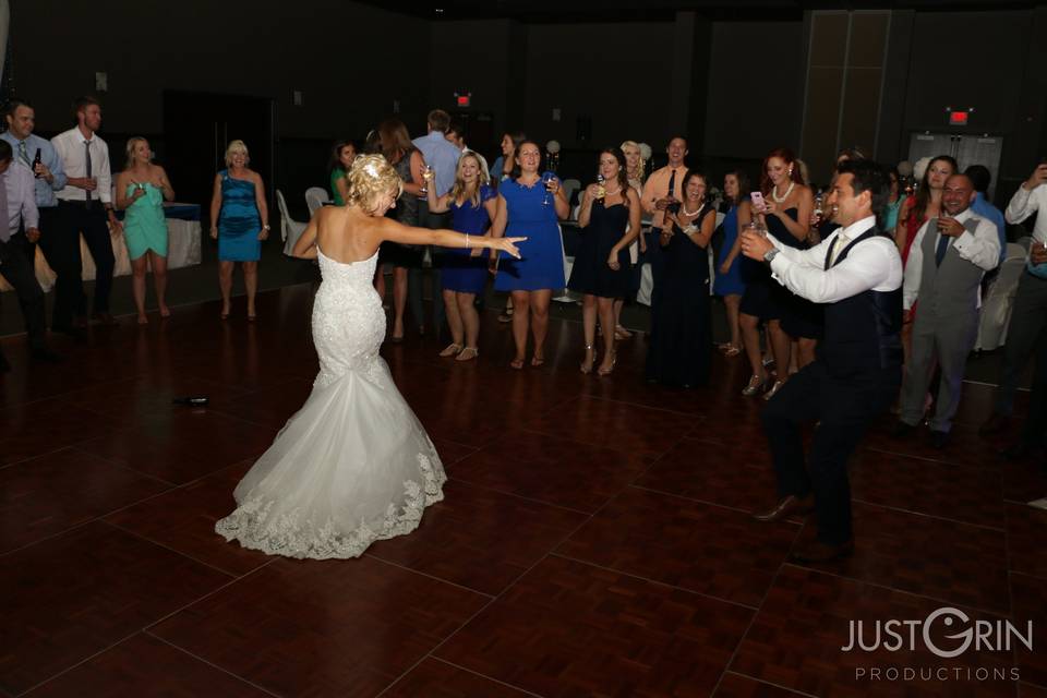 Bride & Groom Partying