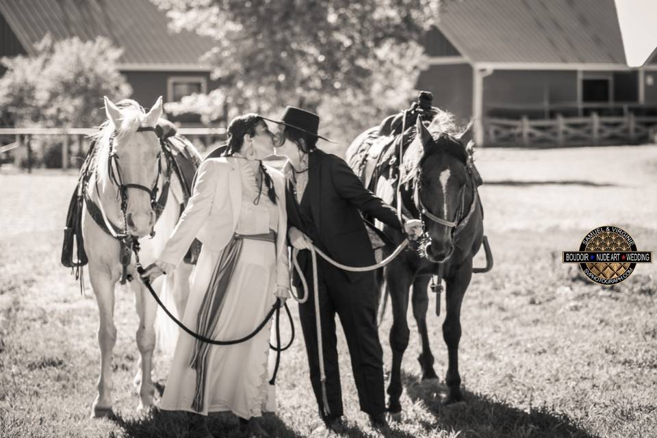 Horse riding elopement