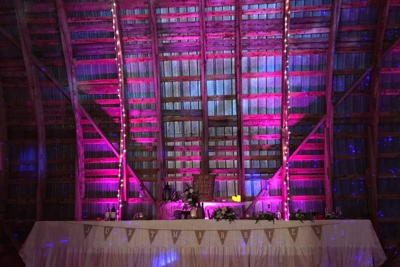 Uplighting at the Head Table