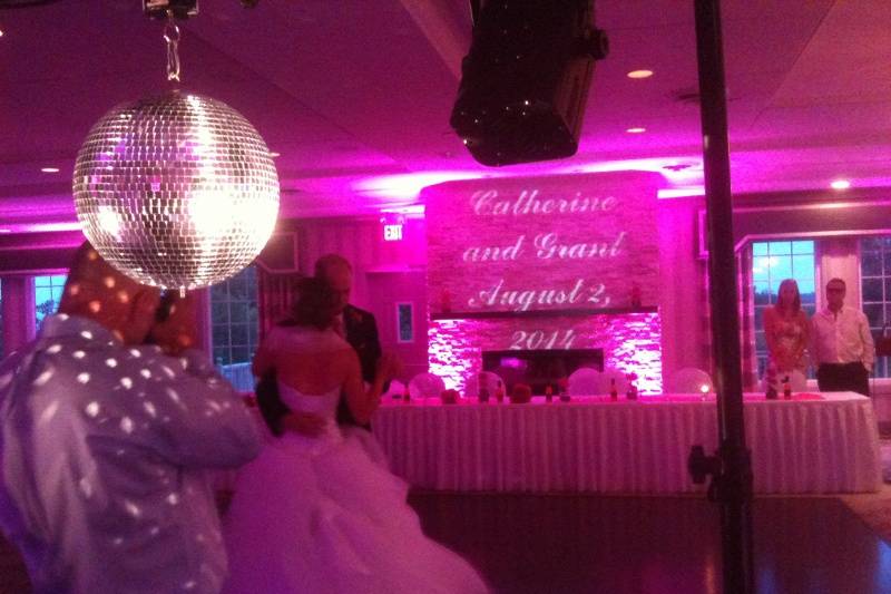 Pink Uplighting and Monogram