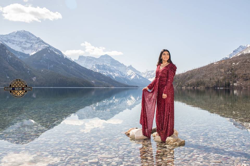 Alpine lake engagement session