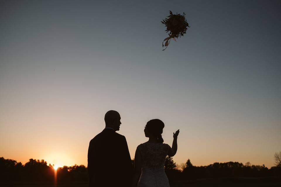 Tossing the bouquet