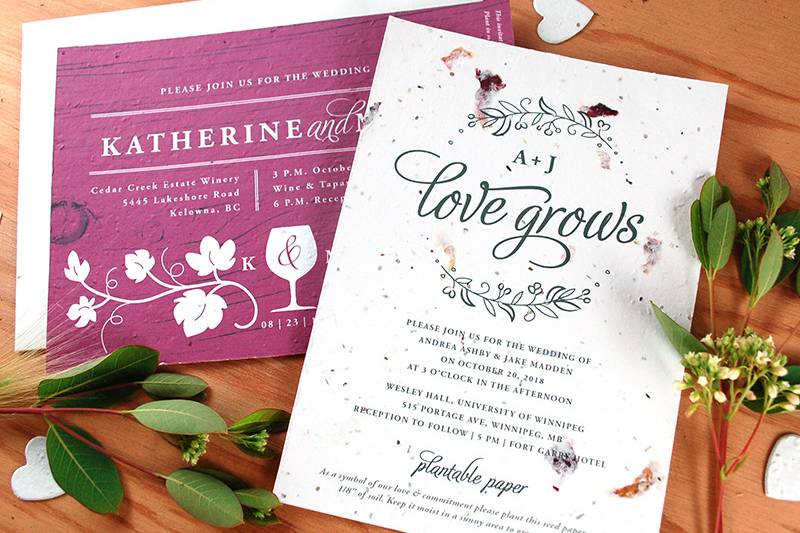 Grow Seed Paper Baby Shower Invitations - Botanical PaperWorks