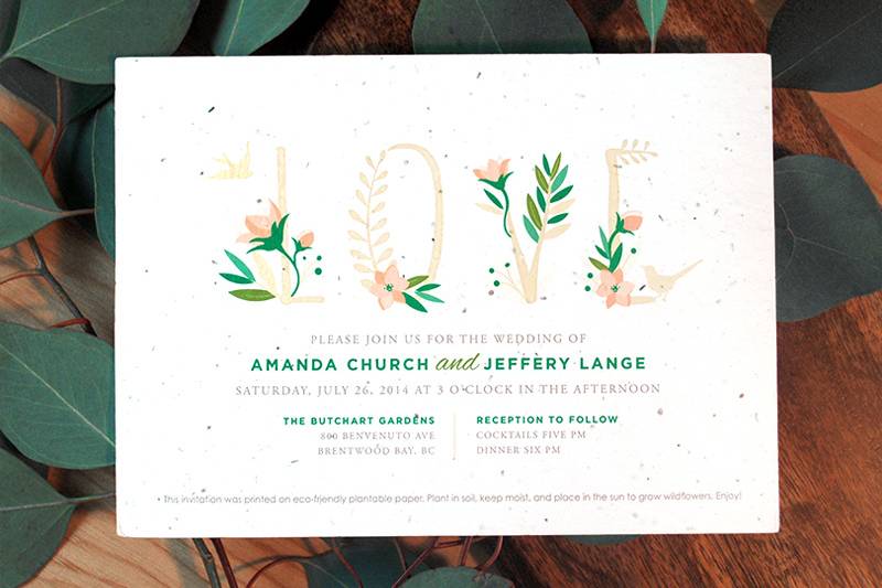 Eco-Friendly Wedding Invitation Paper - Botanical PaperWorks