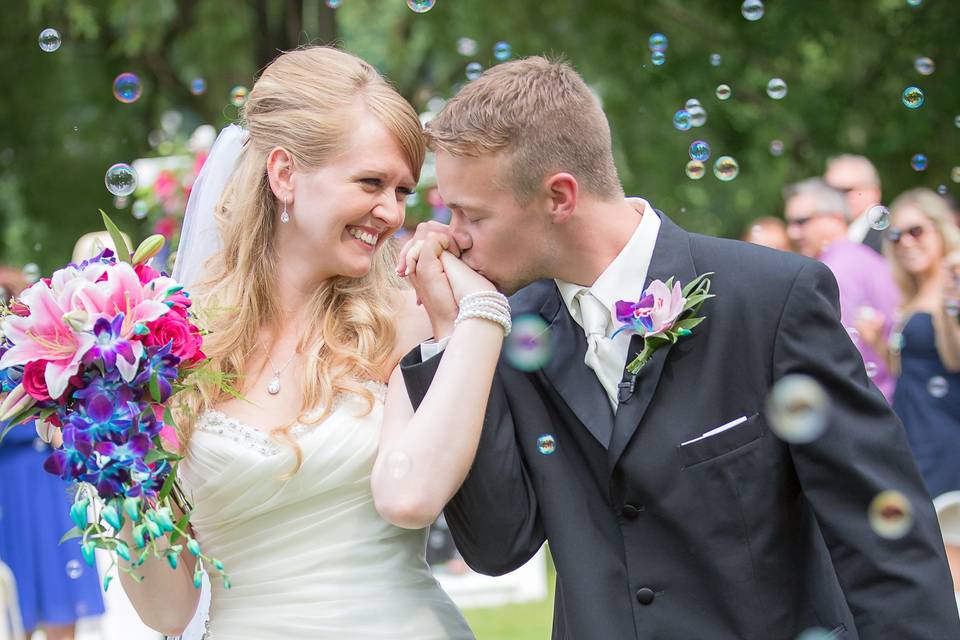 A beautiful bubbly recessional