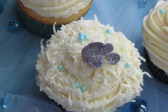 Coconut Cupcakes with Edible F