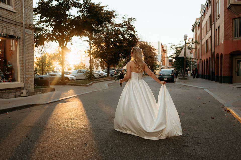 Bride sunset