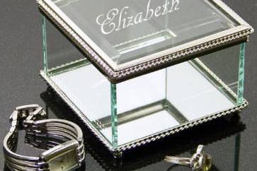 Engraved Glitter Galore Compact Mirro