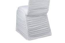 Rusched chair covers white