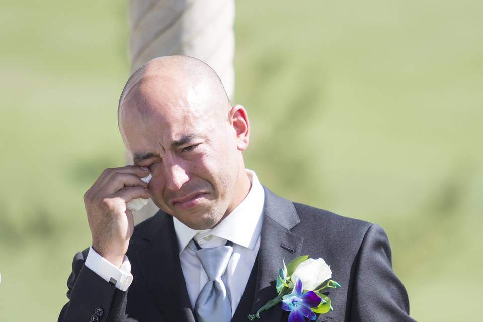 Groom's reaction to his bride