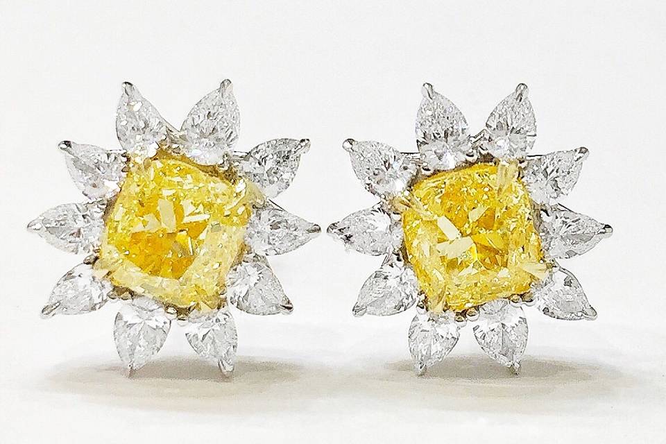 Yellow Diamond Earrings