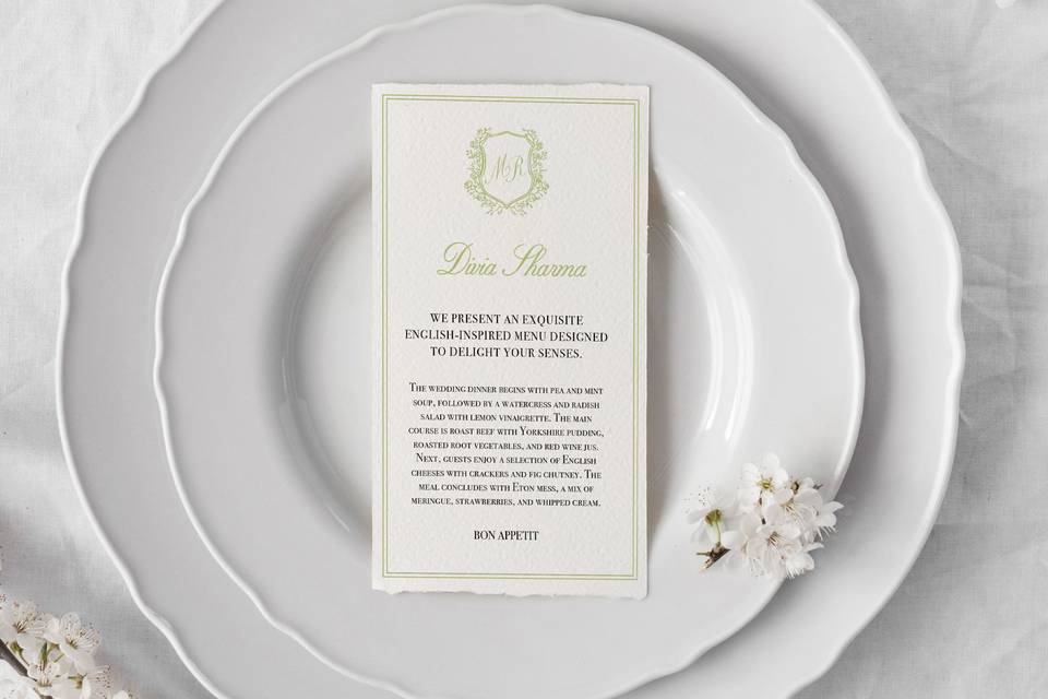 Wedding Menu