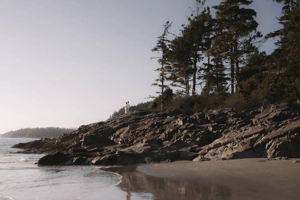 Coastal wedding portrait