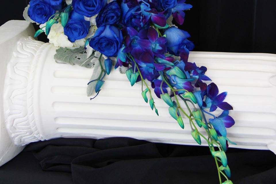 Blue Orchids and Roses