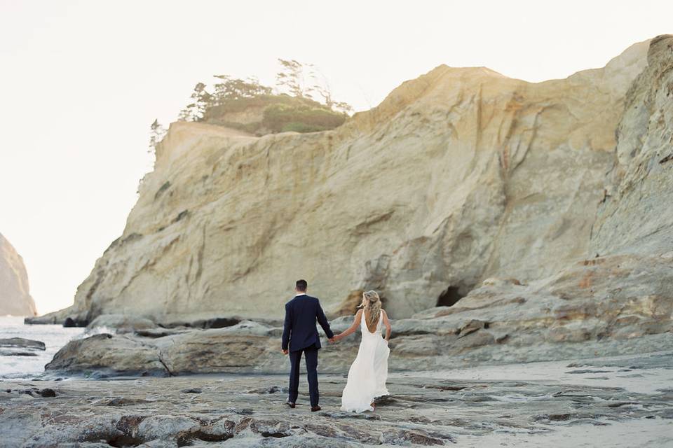 Bride on the Oregon Coast