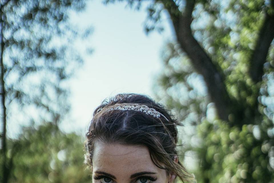 Bride and flowers