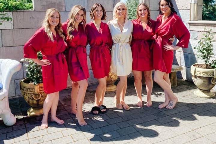 Bridal party in Castle ruins