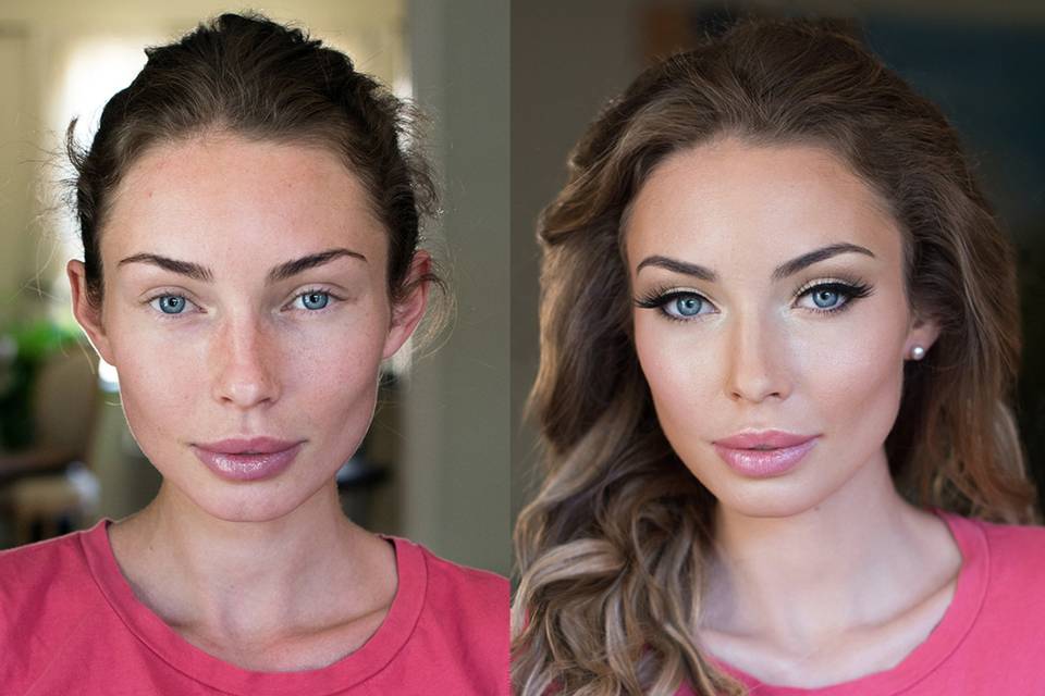 Makeup before and after