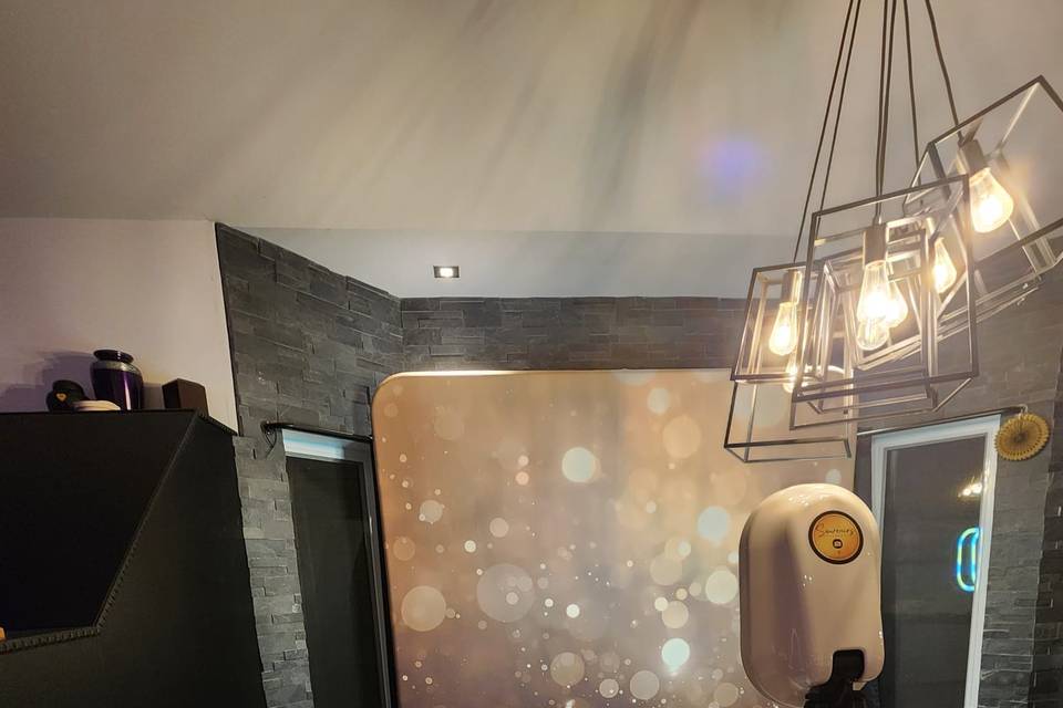 Gold backdrop set up